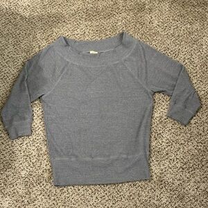 heathered grey waffle off the shoulder 3 quarter length sleeved top - size Large